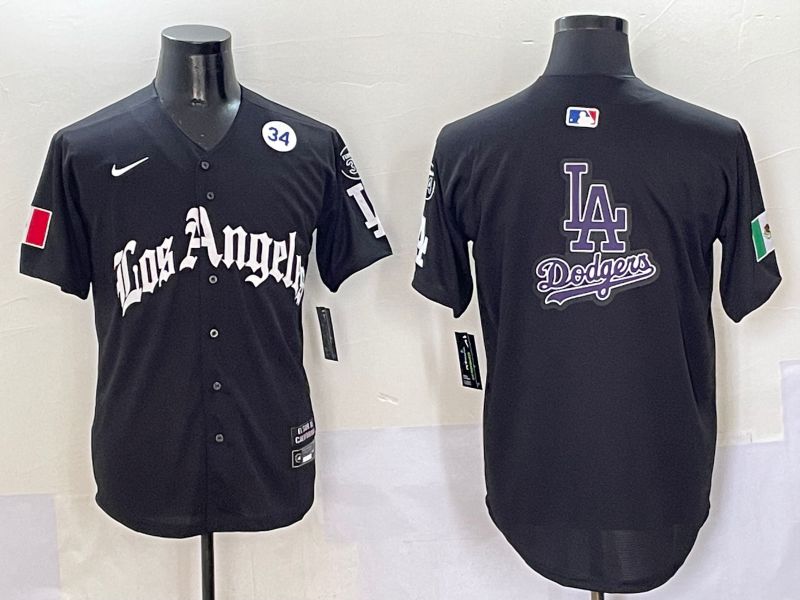 Men Los Angeles Dodgers Blank Black Five generations Joint Name 2025 Nike MLB Jersey style 26